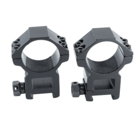 Riton Optics 30mm high Scope Rings feature a matte black finish and aluminum construction